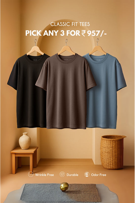 Cotton IQ Combo of 3 T-shirt