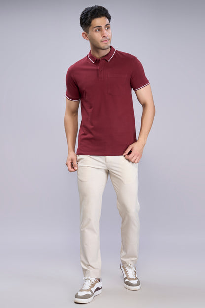 Maroon - Identity Pocket Polo