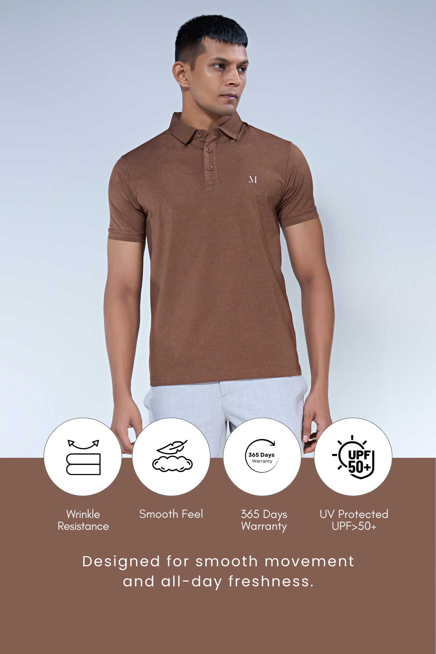 Brown Duracool Polo