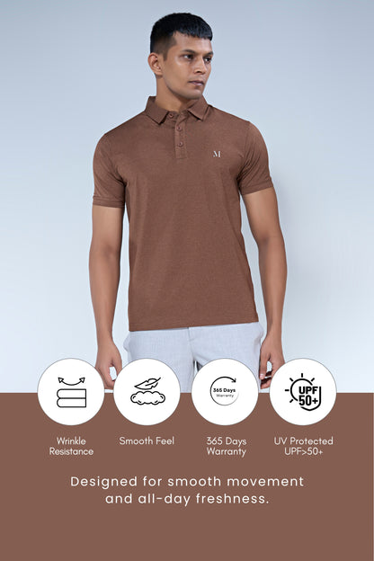 Brown Duracool Polo