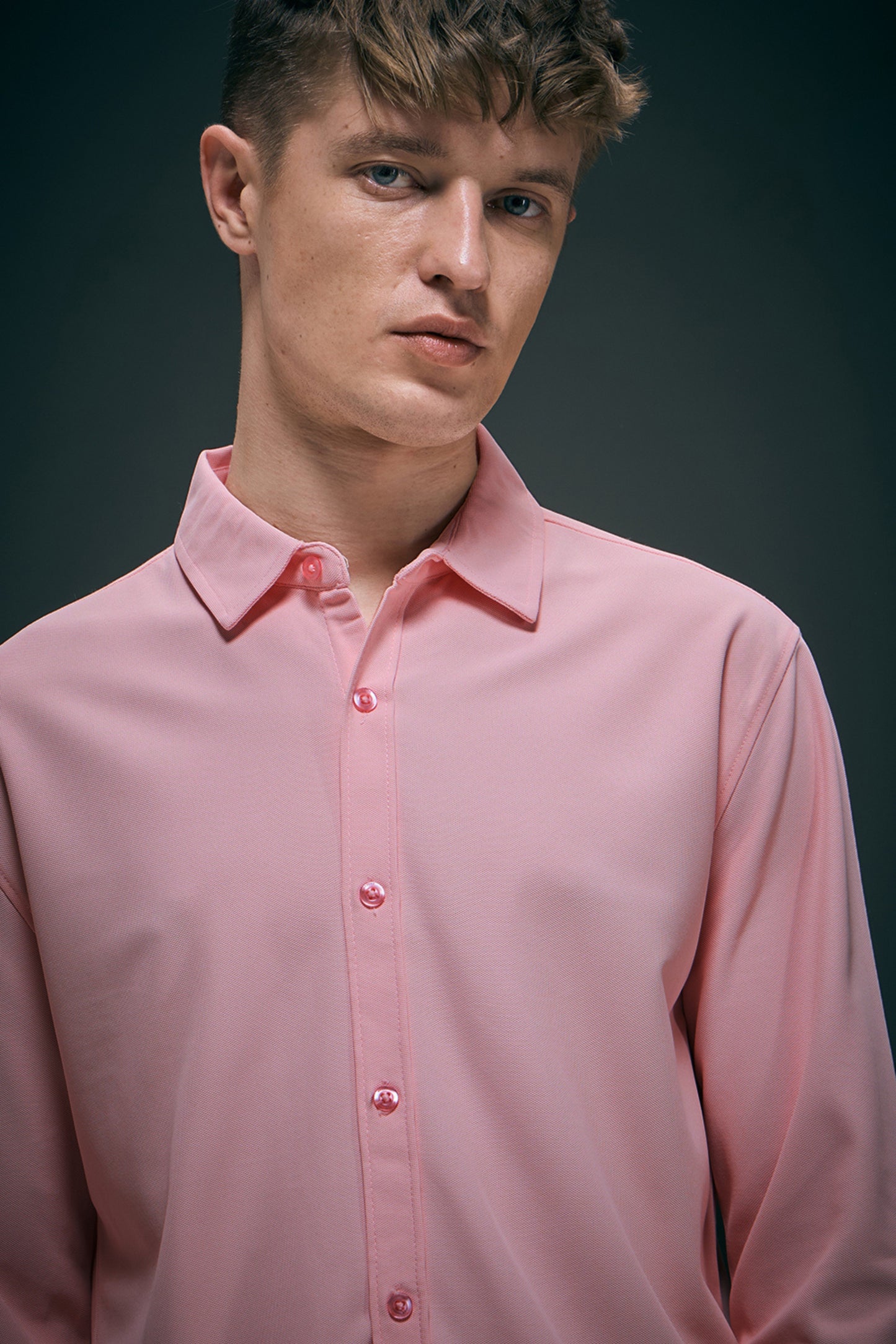 Light Pink Smart Tech Full Sleeve Shirt