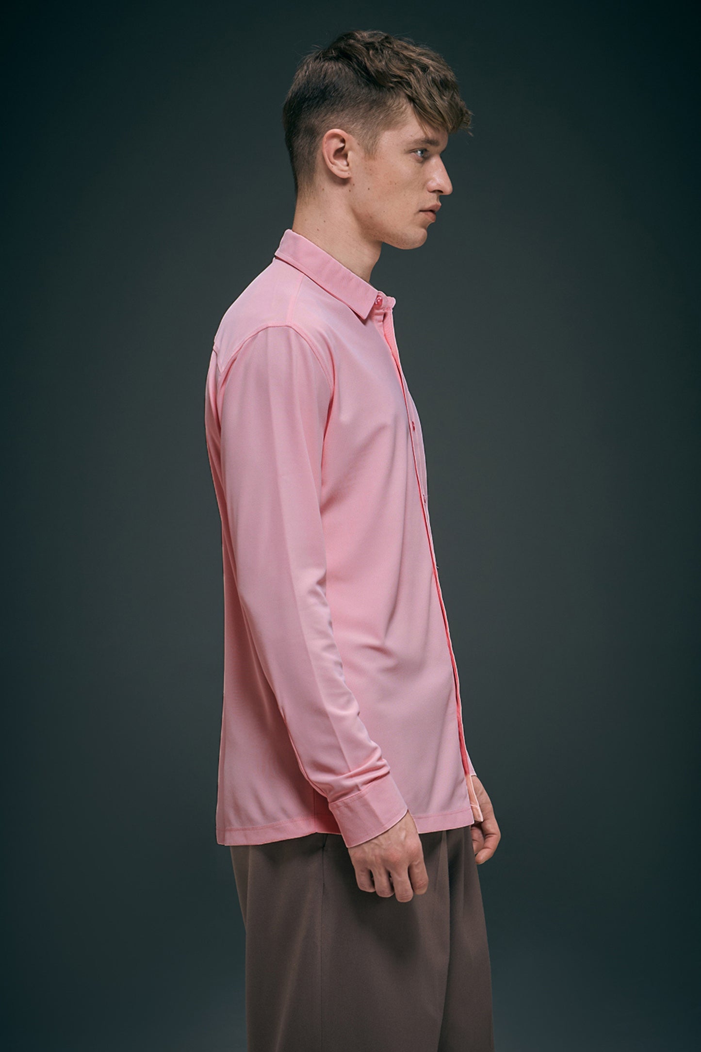 Light Pink Smart Tech Full Sleeve Shirt