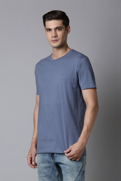 Pastel Grey Cotton IQ Basics T-SHIRT Maxzone Clothing 36/S