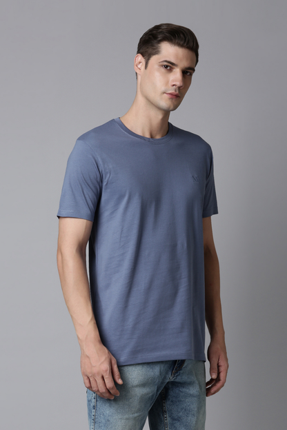 Pastel Grey Cotton IQ Basics T-SHIRT Maxzone Clothing