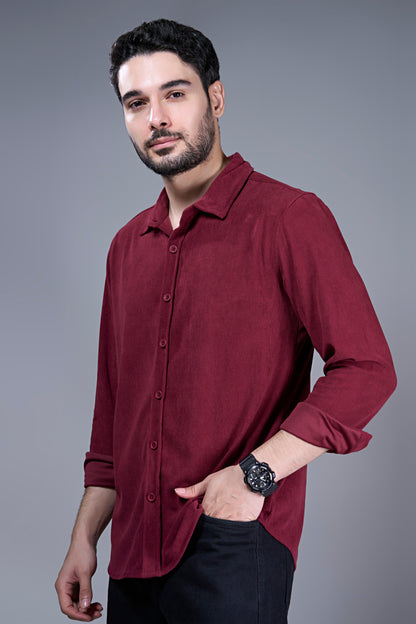 Maroon - Corduroy Shirt