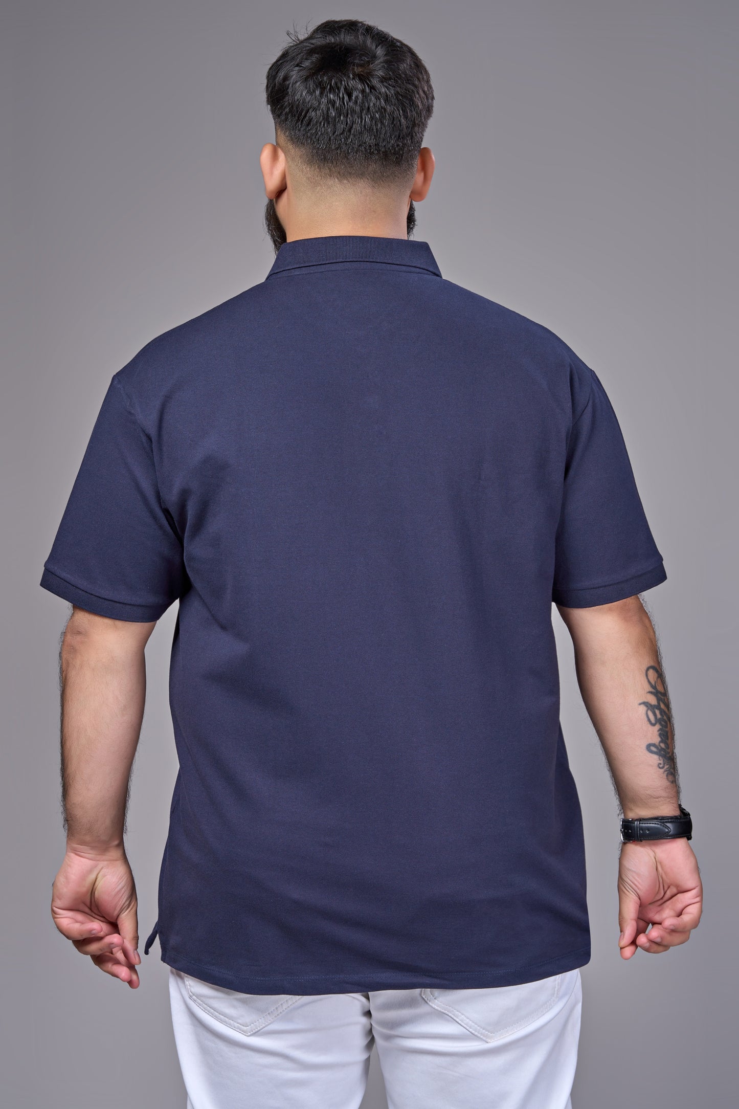 Teal Navy - Cotton Pique Polo Plus Size