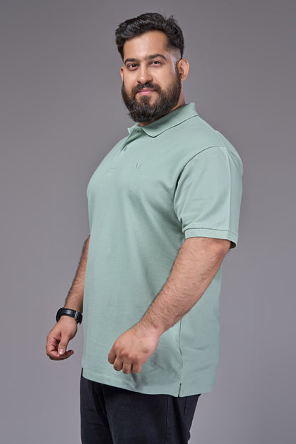 Mint - Cotton Pique Polo Plus Size