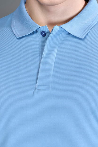 Air Blue - Smart Tech Textured Polo Maxzone Clothing M