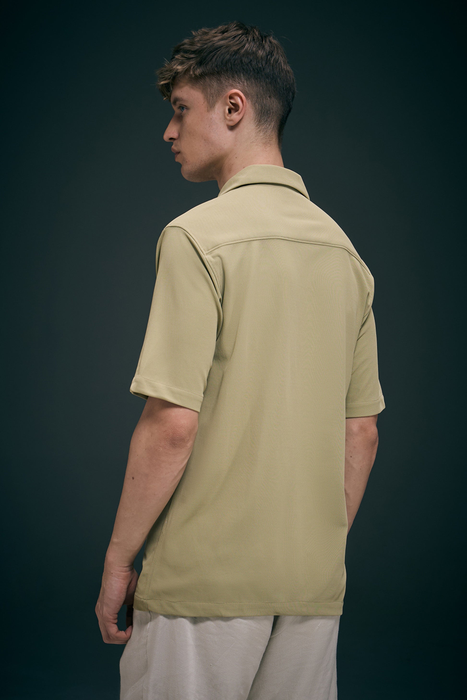 Sage Green Cuban Shirt Maxzone Clothing