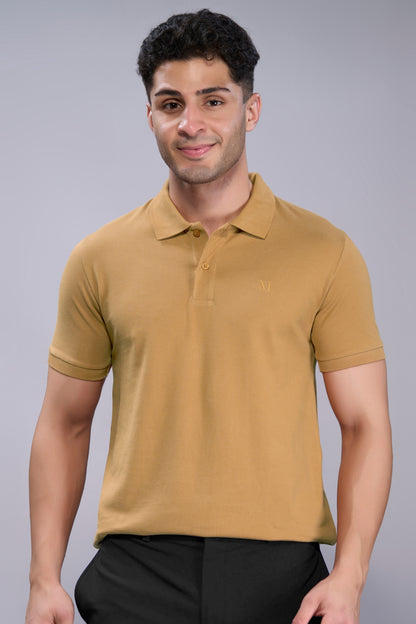 Khaki - Cotton Pique Polo