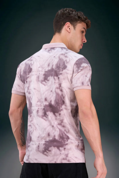 Dusty Peach - Aurelis Aop Polo T-shirt