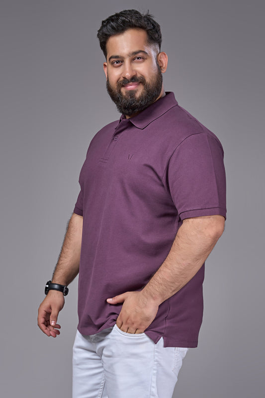Grape - Cotton Pique Polo Plus Size
