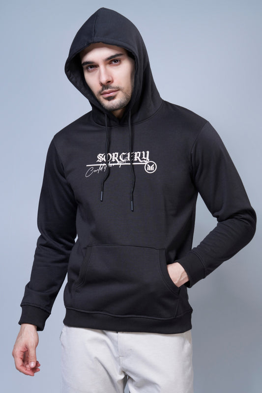 The Magic Printed Black Hoodie Hoodies Maxzone Clothing M