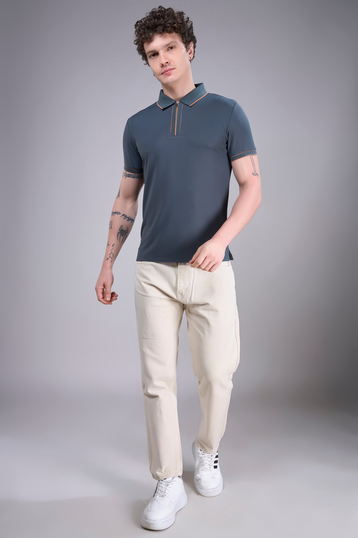 Dusty Green - Stitchless Zipper Polo