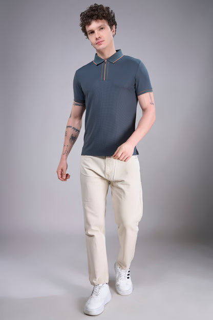 Dusty Green - Stitchless Zipper Polo