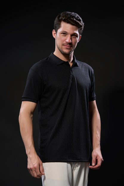 Black - Structure Knit Smart Tech Polo