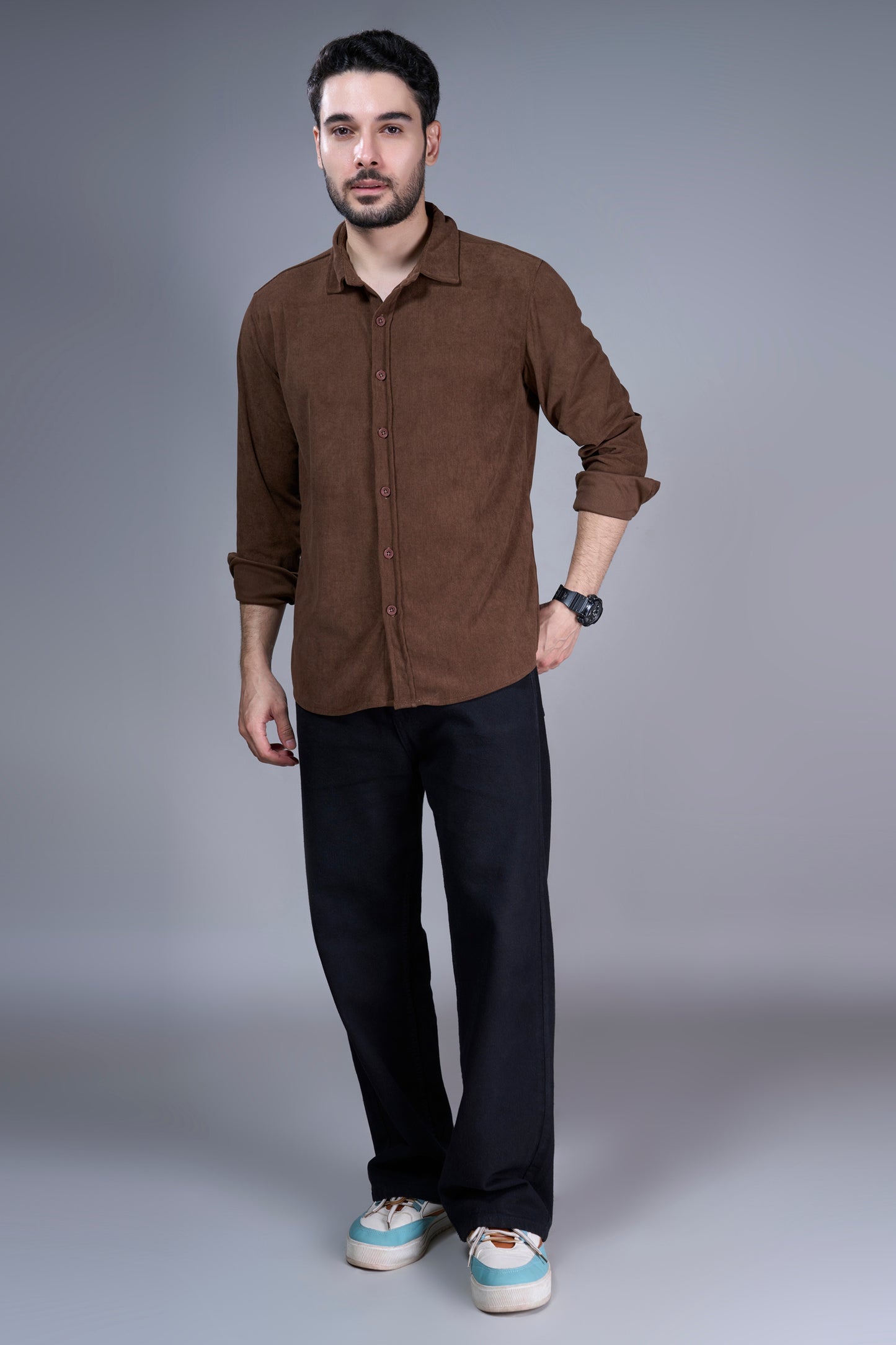 Brown - Corduroy Shirt