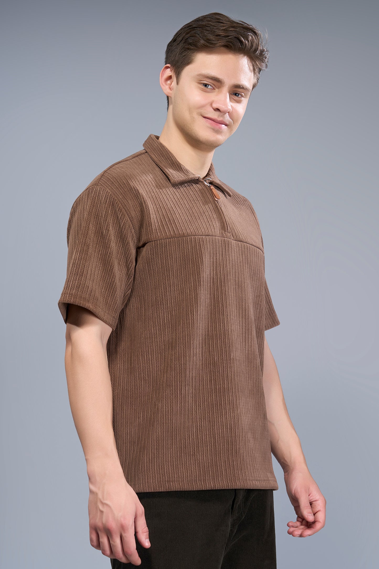 Cappuccino - Old Money Zip Polo Maxzone Clothing