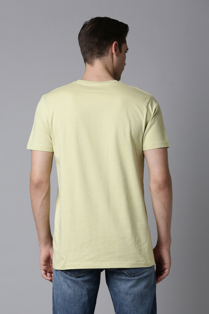 Pastel Yellow Cotton IQ Basics T-SHIRT Maxzone Clothing