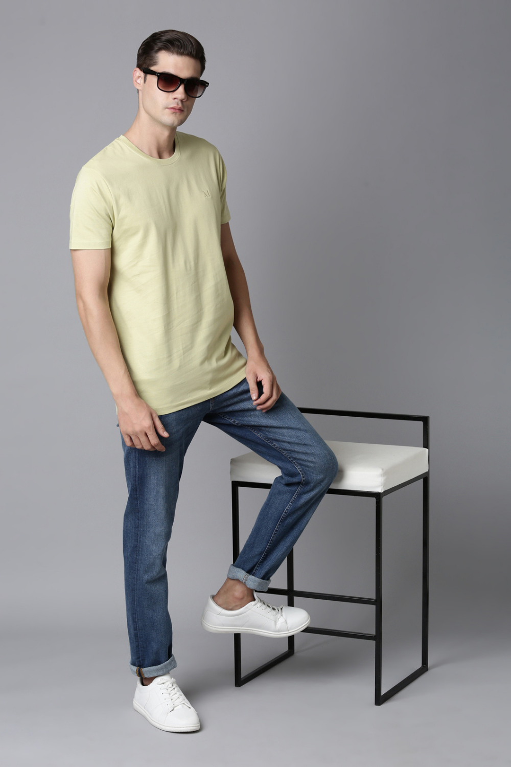 Pastel Yellow Solid t-shirt T-SHIRT Maxzone Clothing   