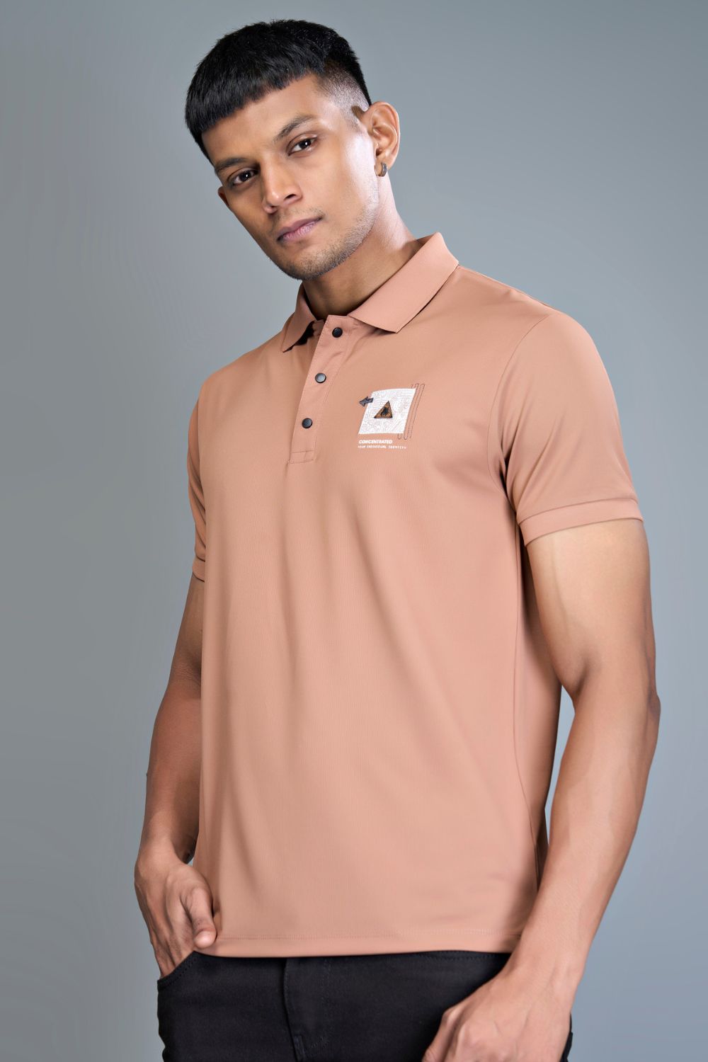 3 Buttons Polo Tshirt - Caramel  Maxzone Clothing   