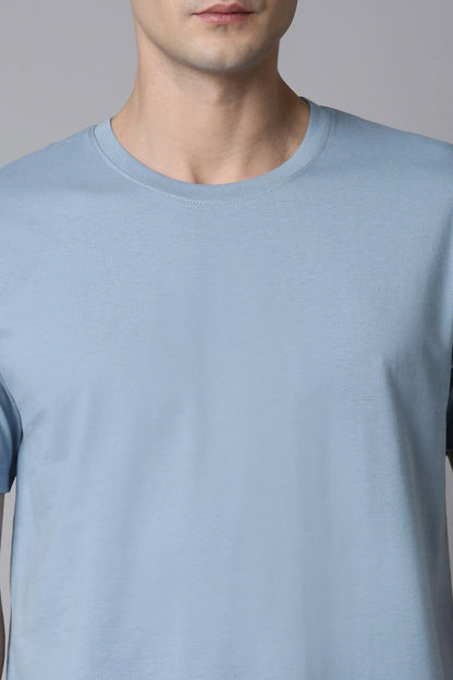 Sky Blue Cotton IQ Basics T-SHIRT Maxzone Clothing