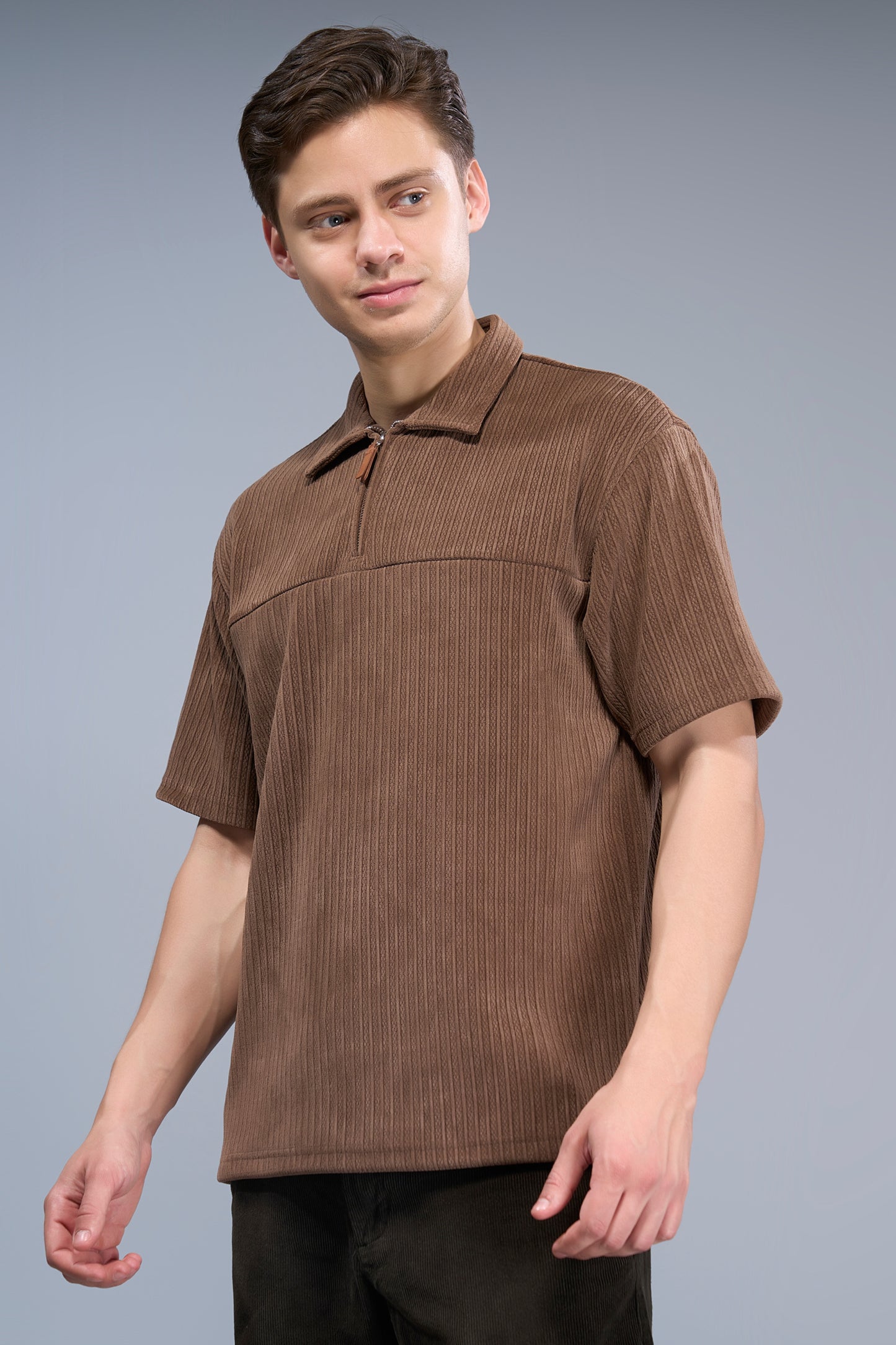 Cappuccino - Old Money Zip Polo Maxzone Clothing