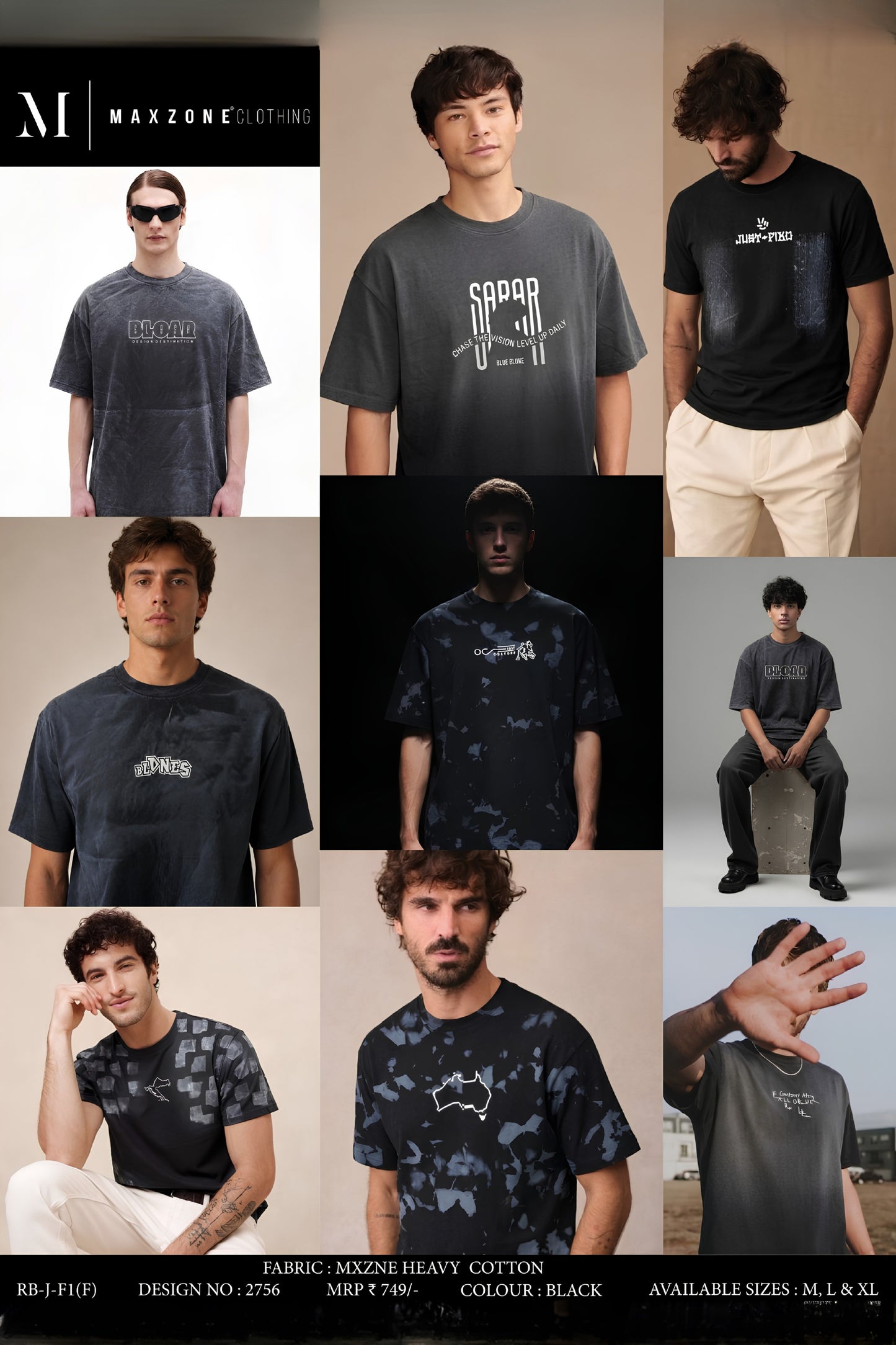 Black Out Oversize T-shirt pack of 40