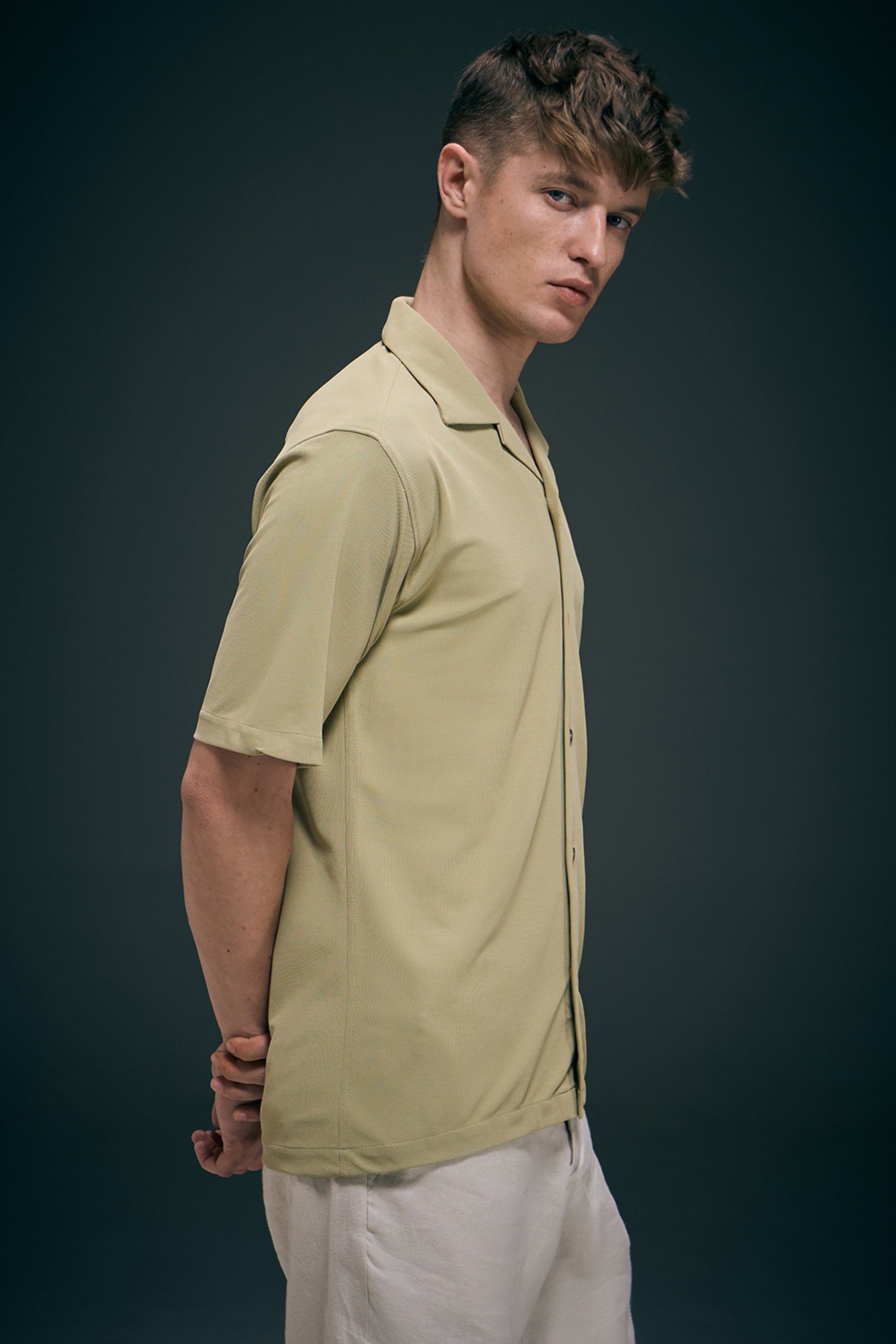 Sage Green Cuban Shirt Maxzone Clothing