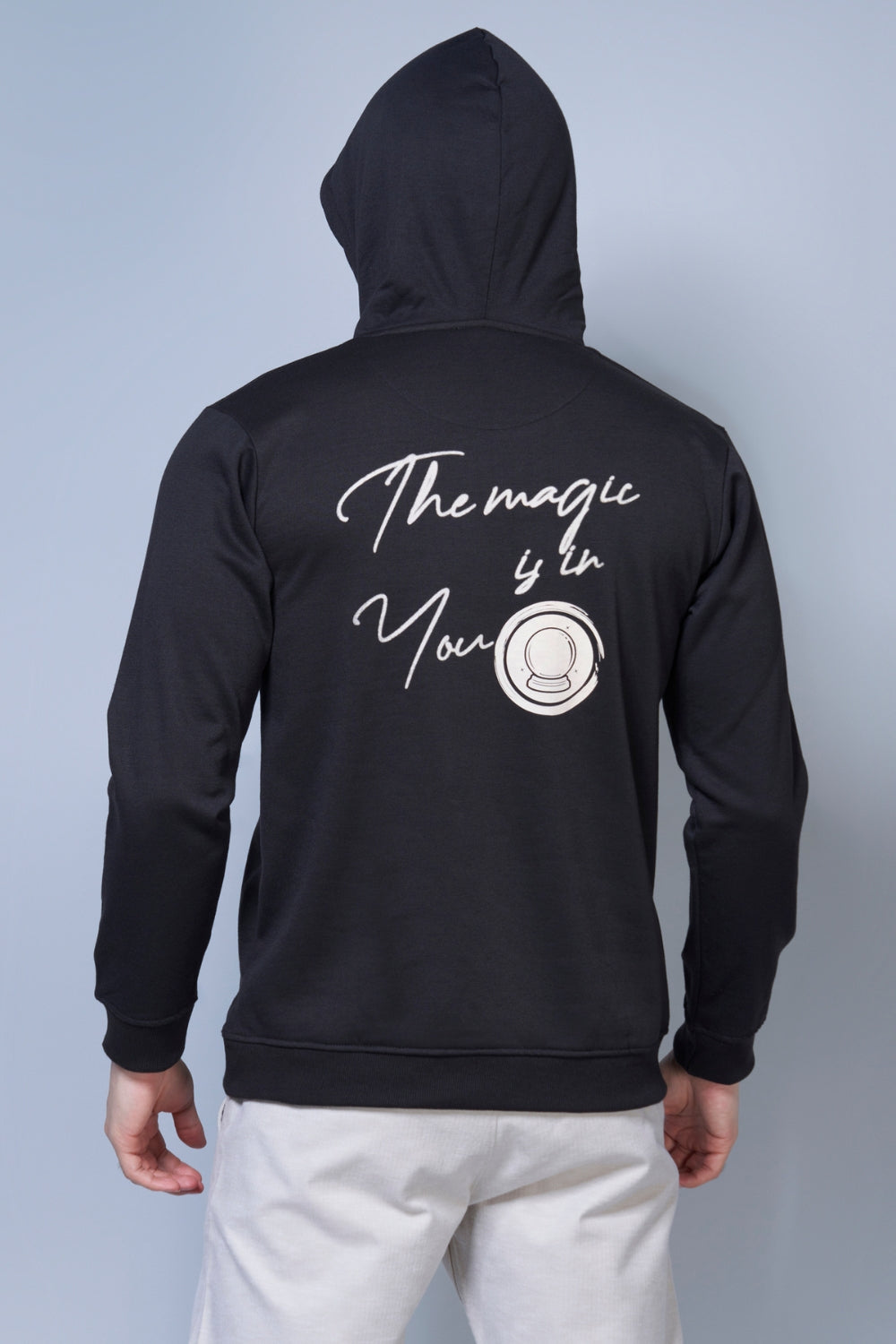 The Magic Printed Black Hoodie Hoodies Maxzone Clothing