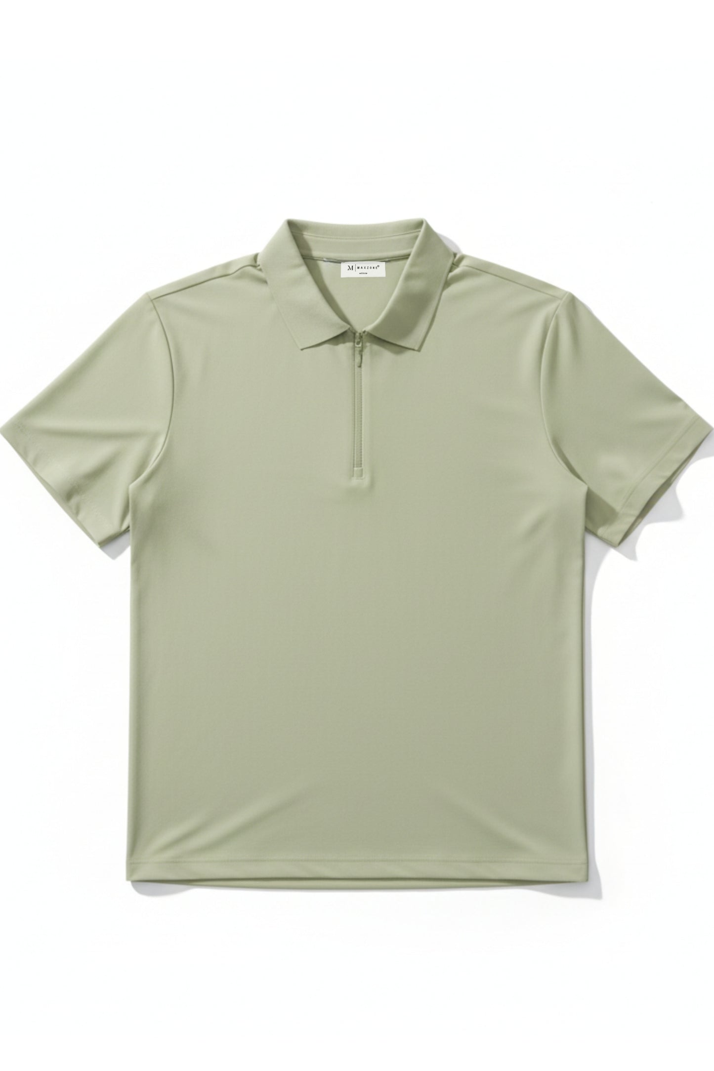 Pista Green - Stitchless Zip Polo T-shirt
