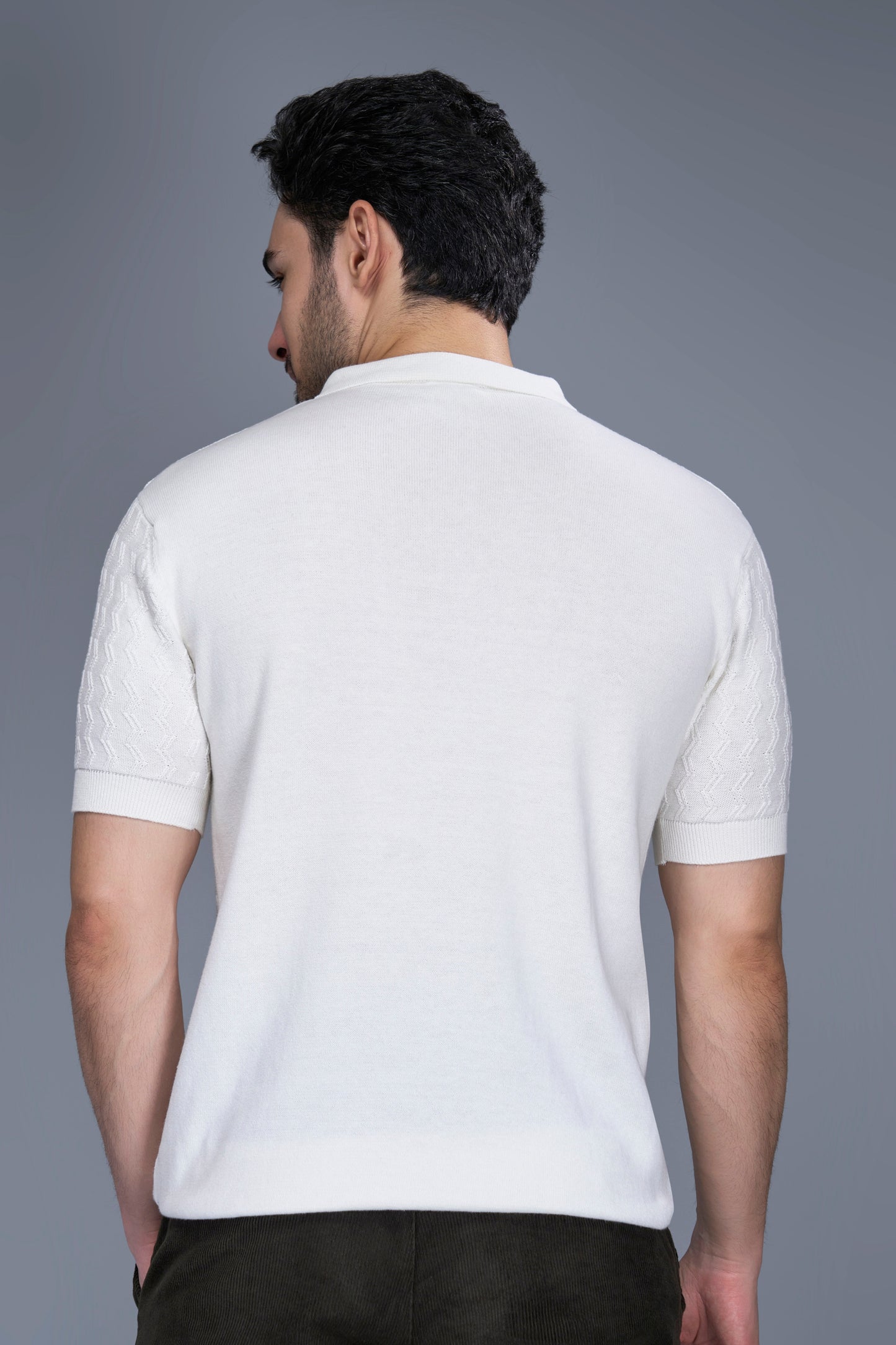 White - Luxe Knitted Polo Maxzone Clothing