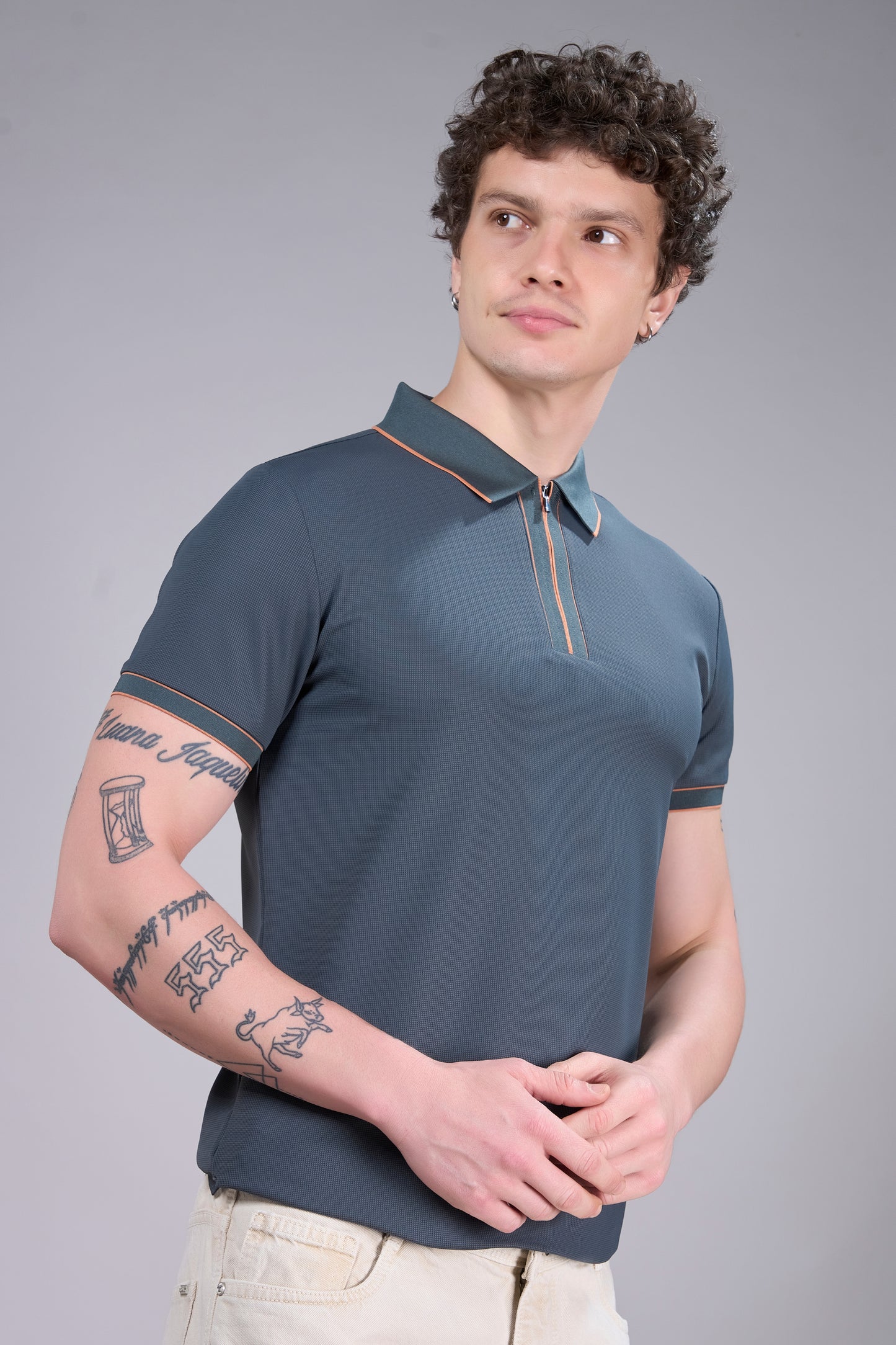 Dusty Green - Stitchless Zipper Polo