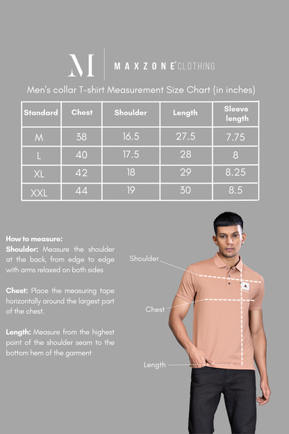 3 Buttons Polo Tshirt - LT. Grey Maxzone Clothing