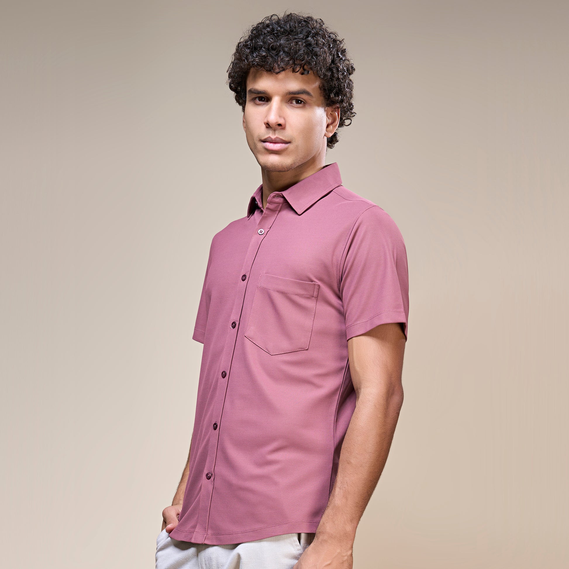 Maroon - Smart Tech Pocket Shirt Maxzone Clothing