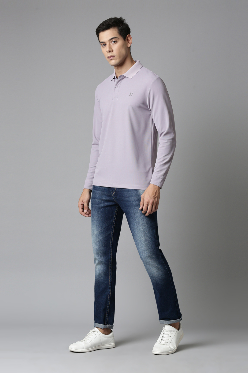 Shop Men's Cosmic Sky Full Sleeve Polo T-shirt-front Maxzone Clothing