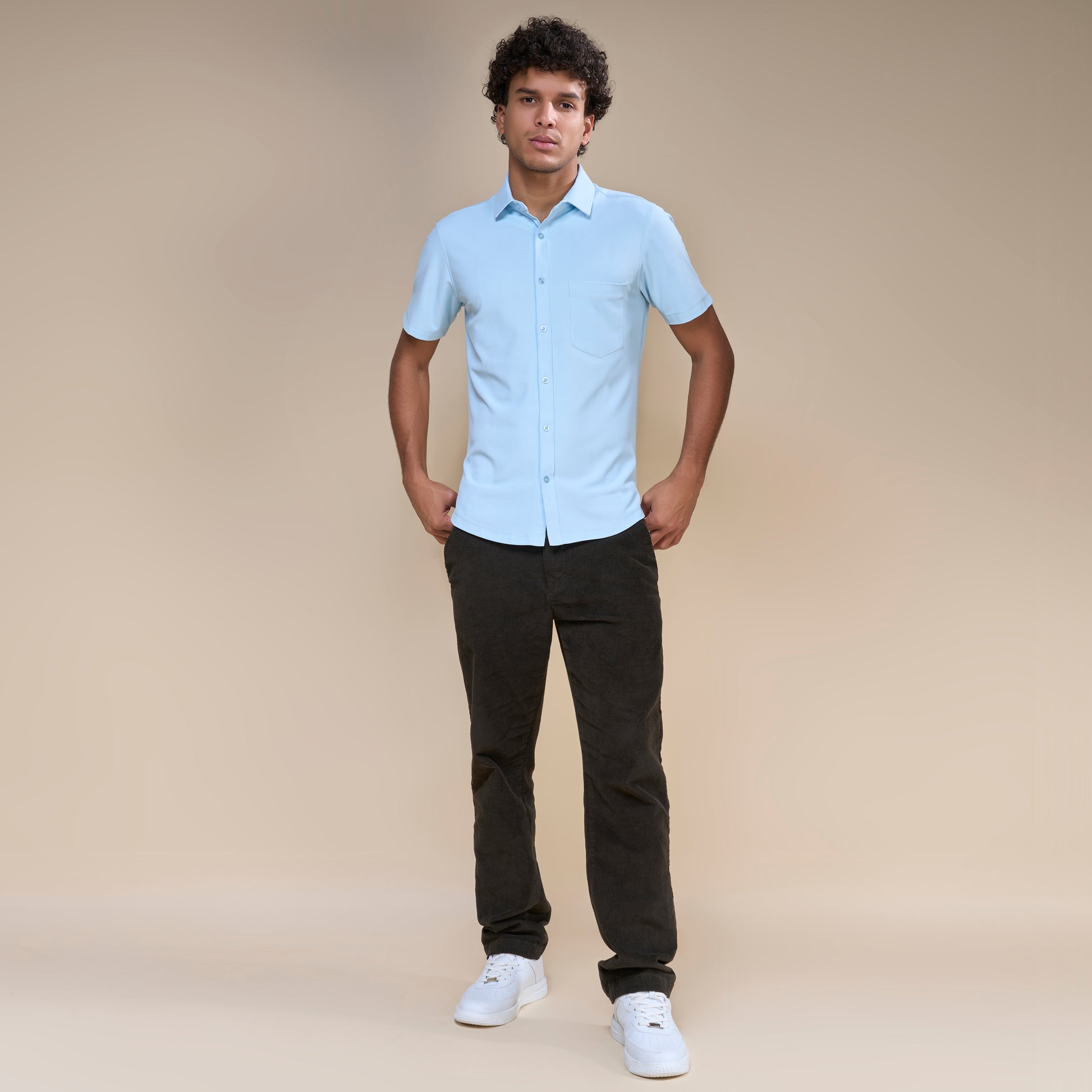 Powder Blue - Smart Tech Pocket Shirt Maxzone Clothing