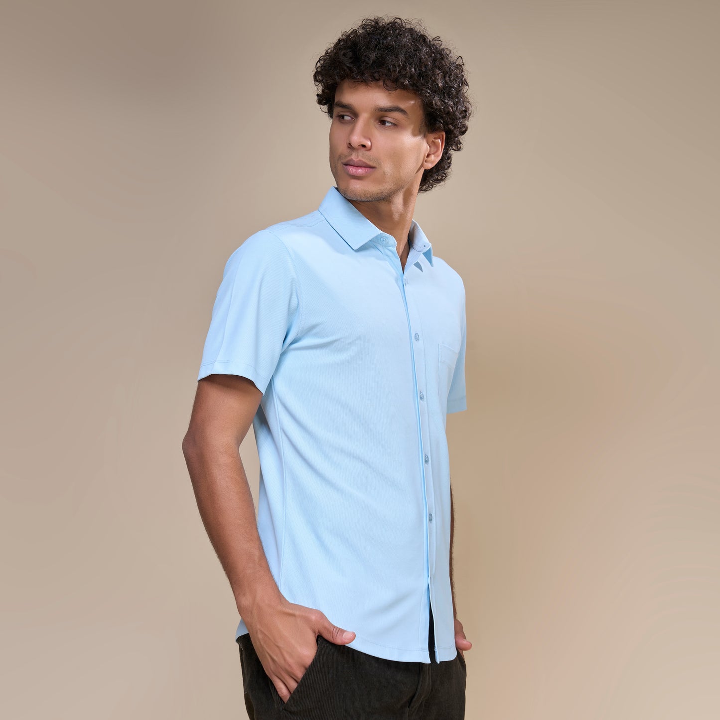 Powder Blue - Smart Tech Pocket Shirt Maxzone Clothing