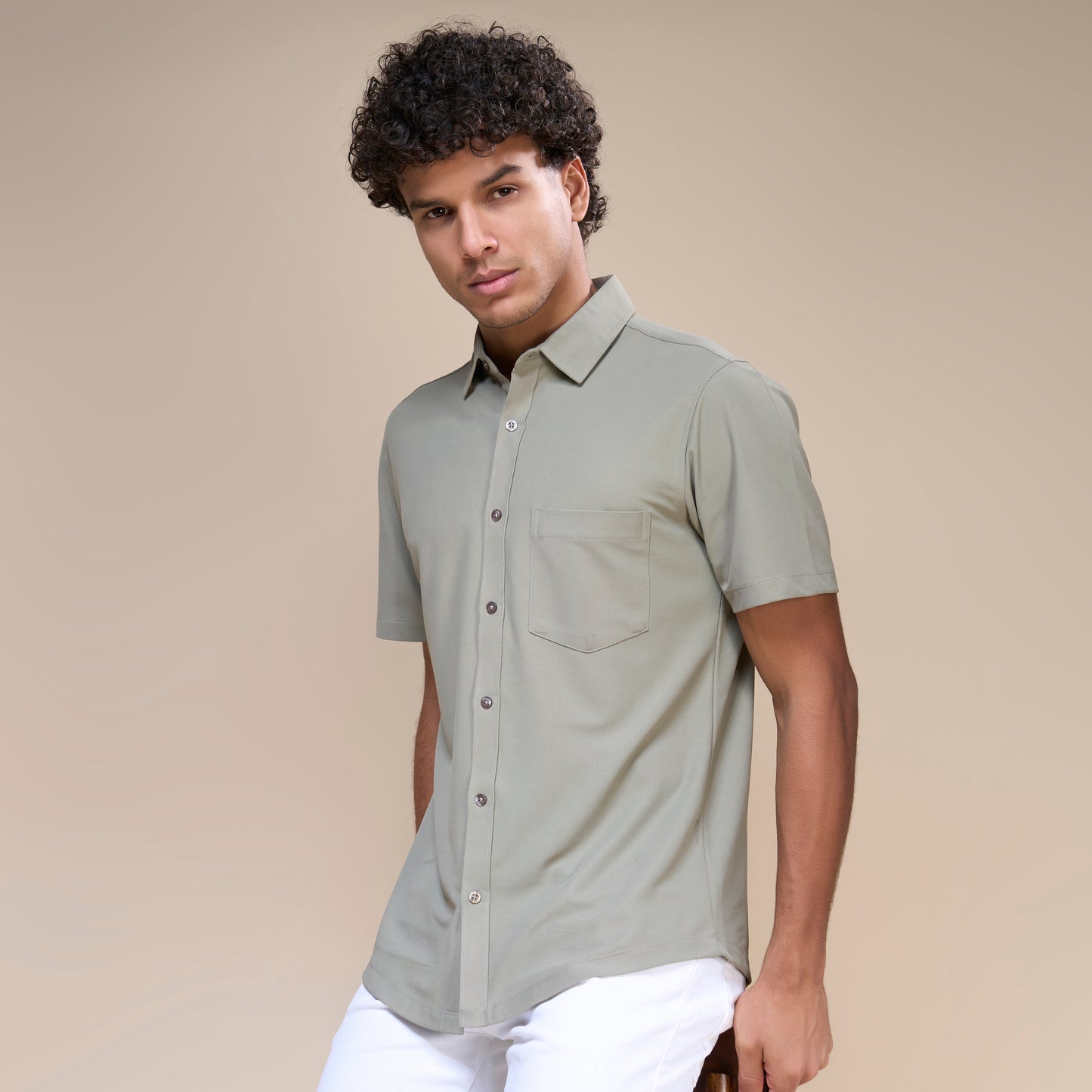 Olive - Smart Tech Pocket Shirt Maxzone Clothing