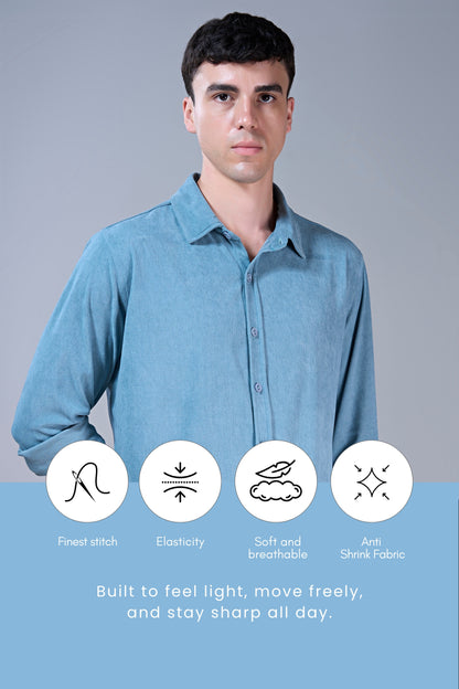 Powder Blue - Corduroy Shirt