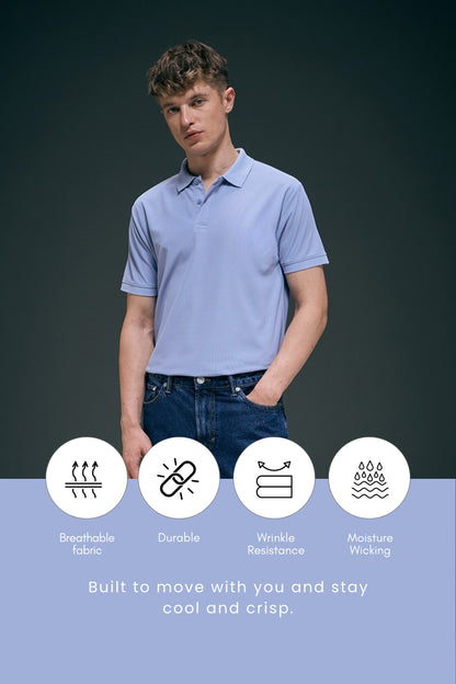 Smart tech polo - Ice Blue