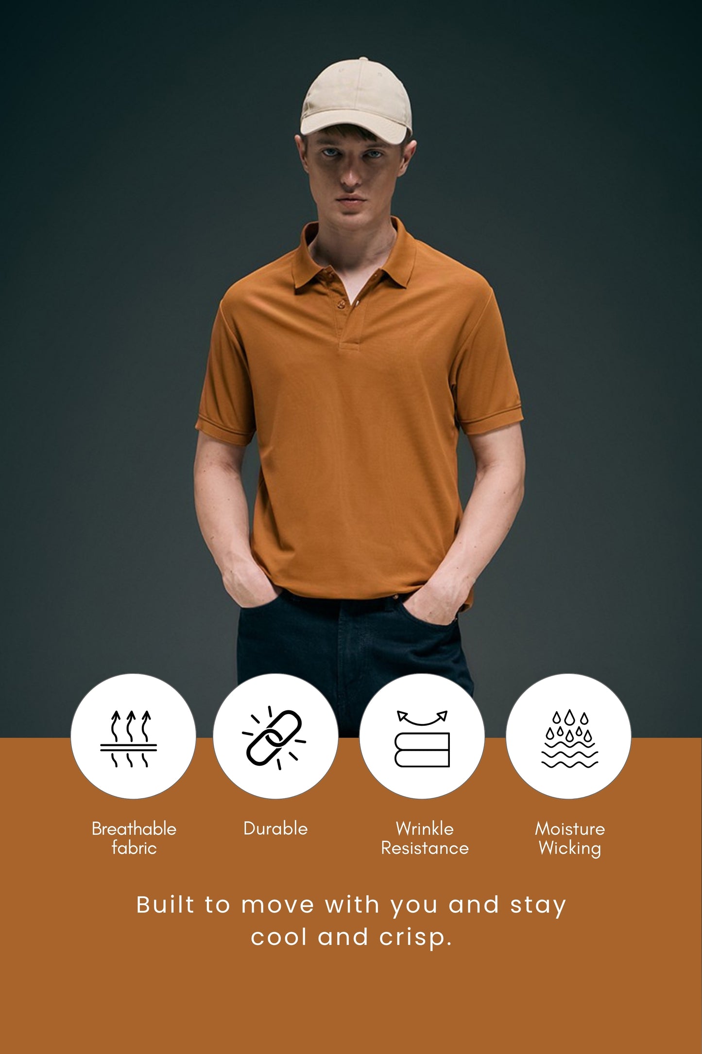 Smart tech polo - Caramel