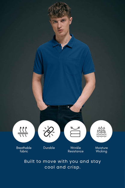 Teal Navy Smart Tech Pocket + Polo