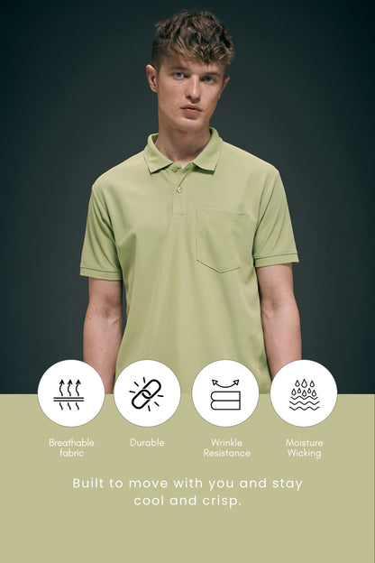 Spring Green Smart Tech Pocket + Polo