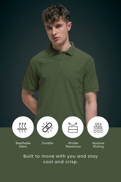 Olive Green Smart Tech Pocket + Polo