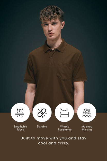 Coffee Brown Smart Tech Pocket + Polo