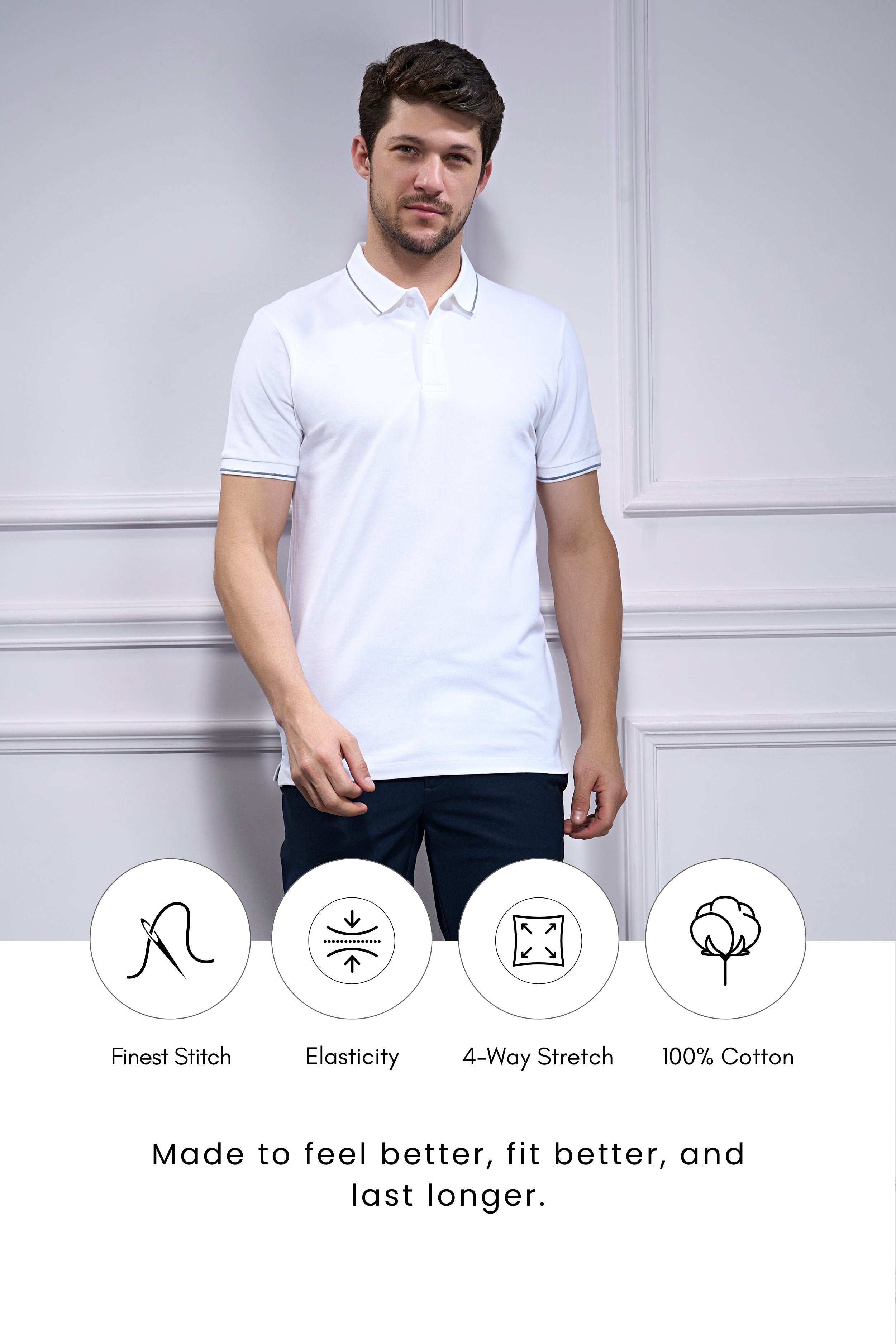 Identity Polo 2.0 - White – Maxzone Clothing