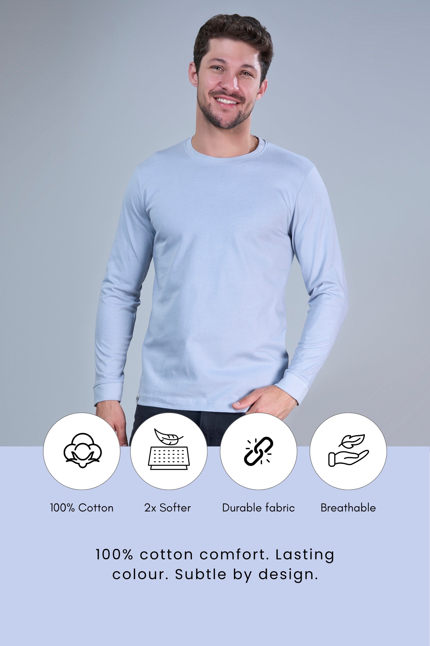 Light Blue Cotton IQ Full Sleeve
