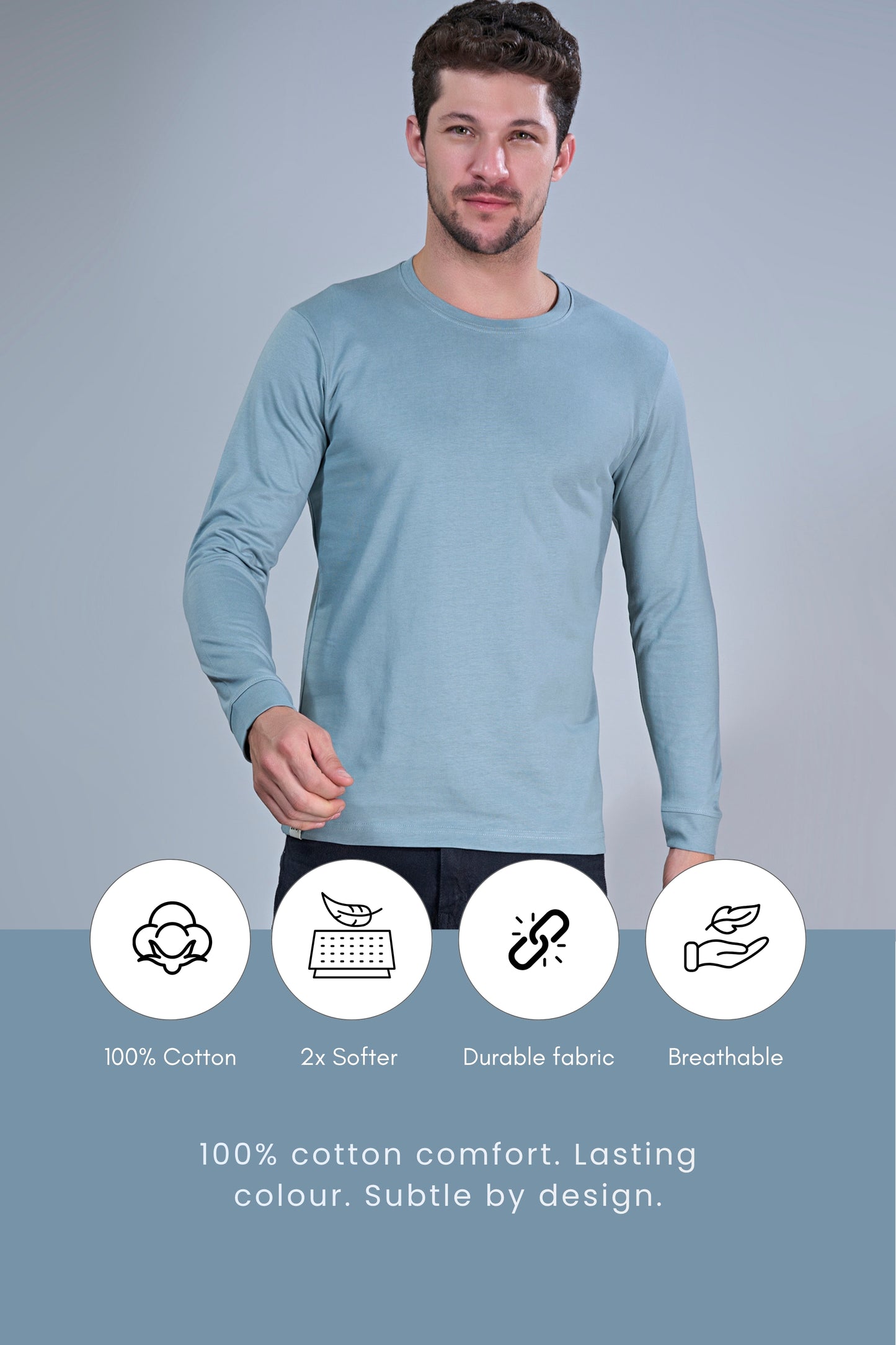 M. Blue Cotton IQ Full Sleeve