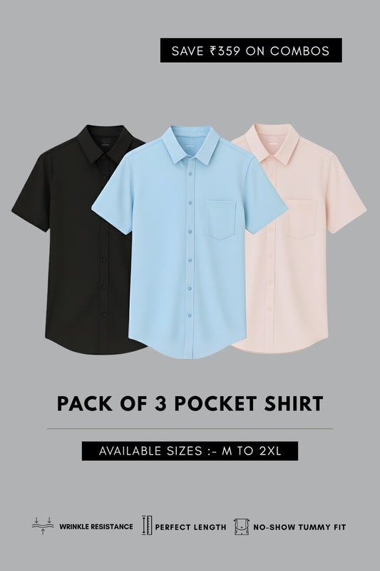 Smart Tech Pocket Shirt Combo of 3
